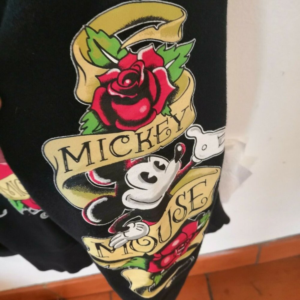 Disney Tattoo Roses Inspired Mickey Zip Up Hoodie